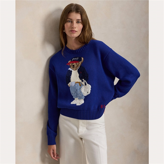 Polo Ralph Lauren Polo Bear Cotton Crewneck Sweater, Blue 